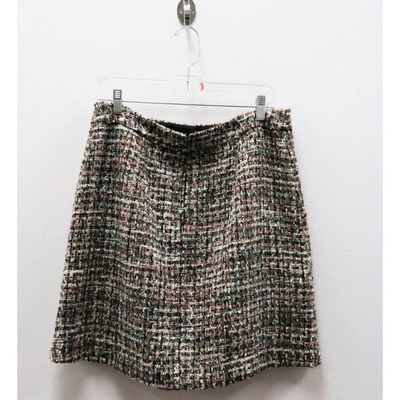 Ann Taylor Factory EUC Lined Multicolor Tweed Skirt Womens Size 12P - Picture 1 of 4